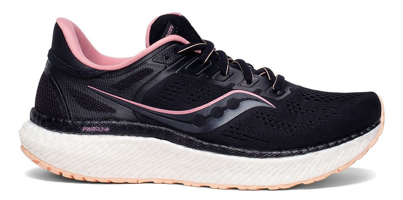 Women's Saucony Hurricane 23, Black/Rose, 9 D Wide