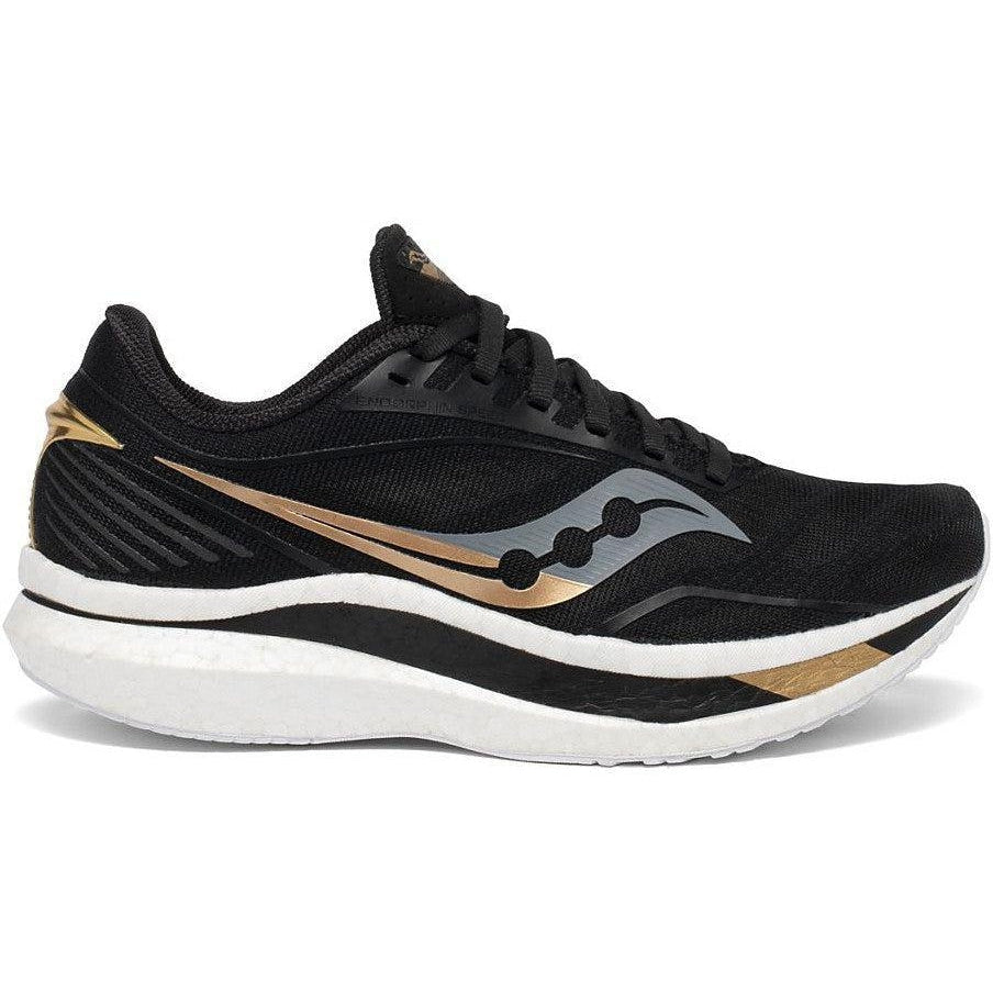 Women's Saucony Endorphin Speed, Black/Gold, 10 B Medium
