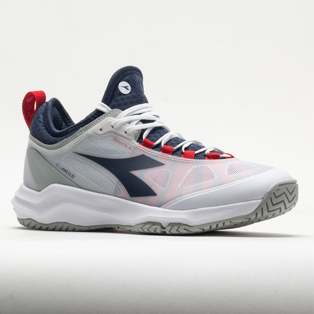 Diadora Blushield Fly 4+ Men's  White/Blue Corsair/Fiery Red